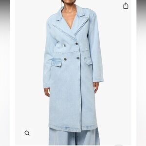 NWT Weworewhat light wash denim trench coat